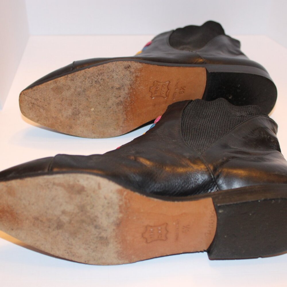 Vintage Pietro Ankle Boots Boho Mod Gypsy Fairy 70/80s Italy Size 6 1/2 - Picture 5 of 6